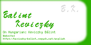 balint keviczky business card